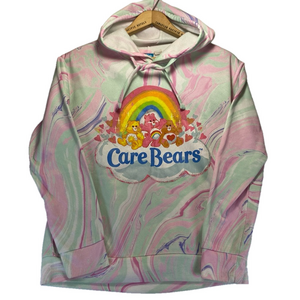 Care Bears hoodie sweatshirt size Medium ice cream swirl tie dye plush cartoon